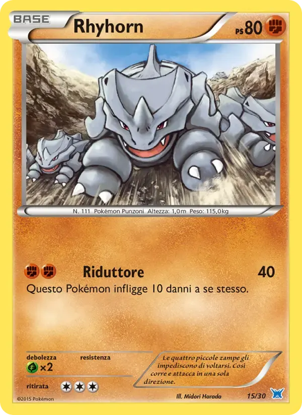 Rhyhorn — XY trainer Kit (Latios) 15 Italian Pokémon card