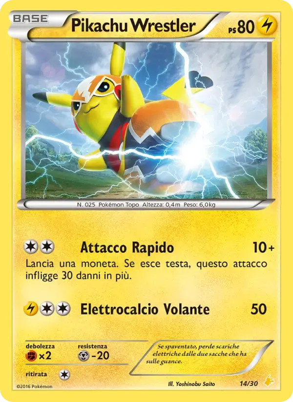 Pikachu wrestler — XY trainer Kit (Pikachu Libre) 14 Italian Pokémon card