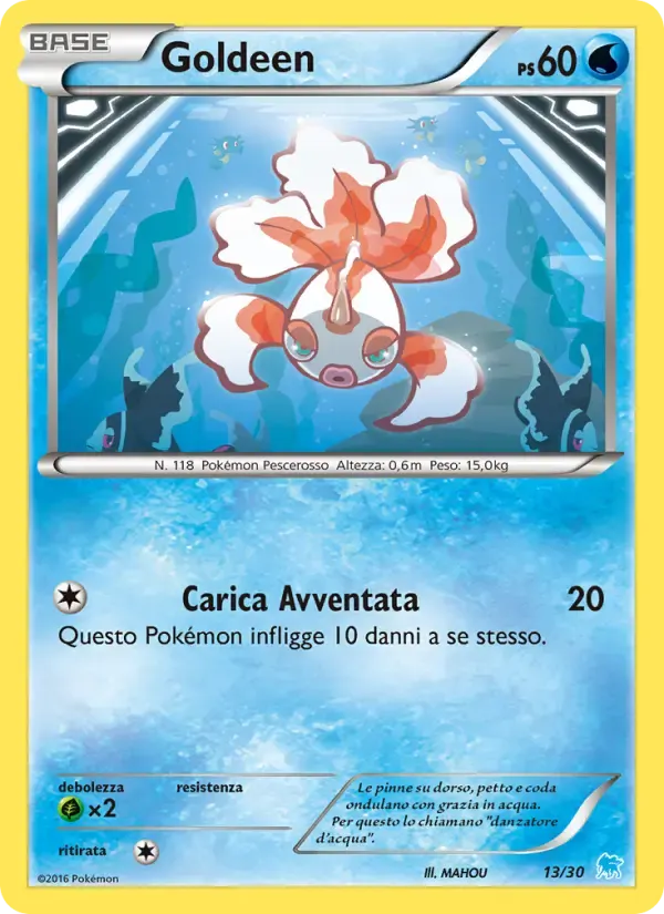 Goldeen — XY trainer Kit (Suicune) 13 Italian Pokémon card