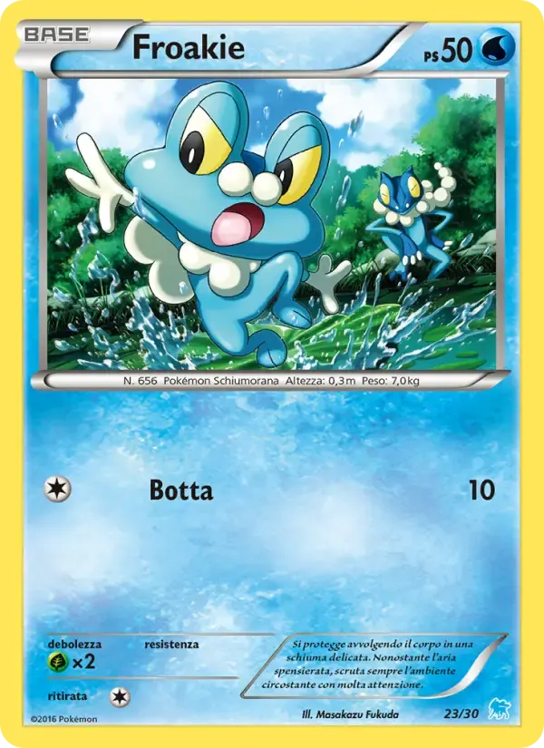 Froakie — XY trainer Kit (Suicune) 23 Italian Pokémon card