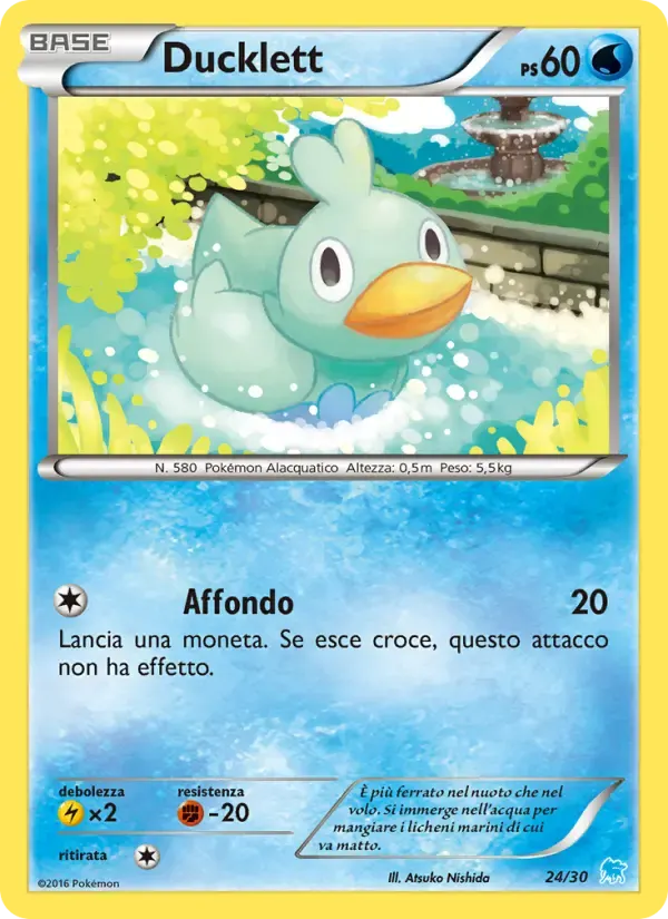 Ducklett — XY trainer Kit (Suicune) 24 Italian Pokémon card