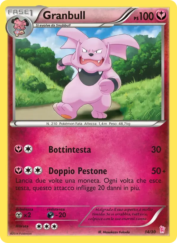 Granbull — XY trainer Kit (Sylveon) 14 Italian Pokémon card