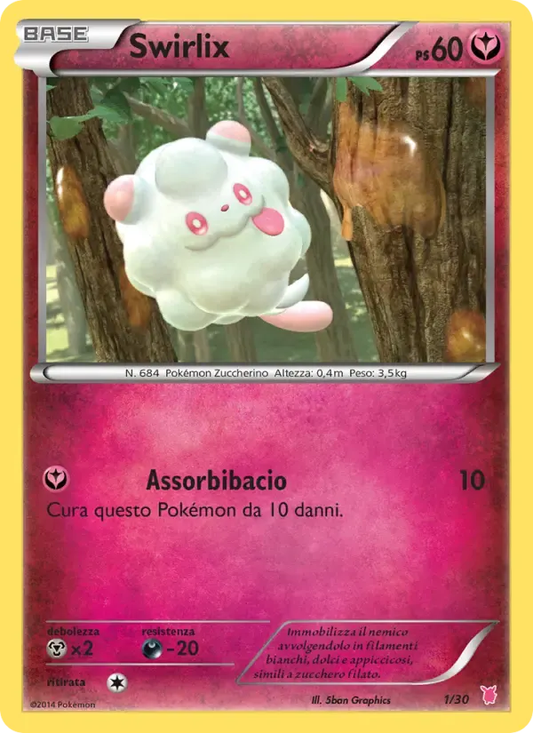 Swirlix — XY trainer Kit (Wigglytuff) 1 Italian Pokémon card