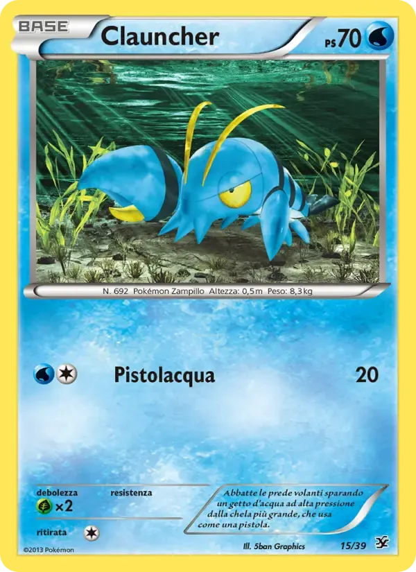 Clauncher — Benvenuti a Kalos 15 Italian Pokémon card