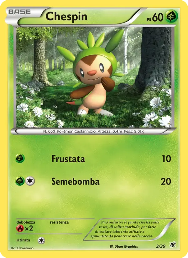 Chespin — Benvenuti a Kalos 3 Italian Pokémon card