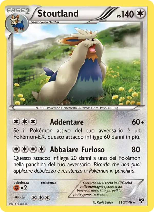 Stoutland — XY 110 Italian Pokémon card