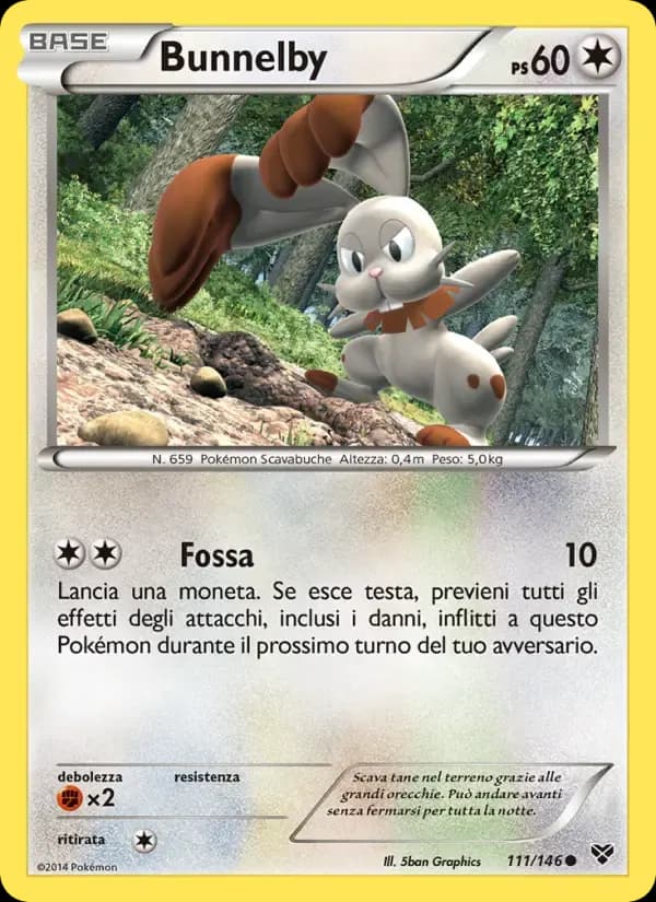 Bunnelby — XY 111 Italian Pokémon card
