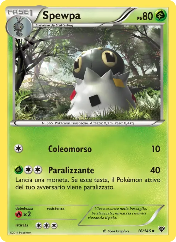 Spewpa — XY 16 Italian Pokémon card