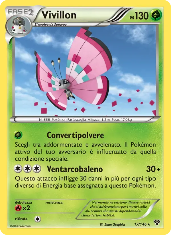 Vivillon — XY 17 Italian Pokémon card