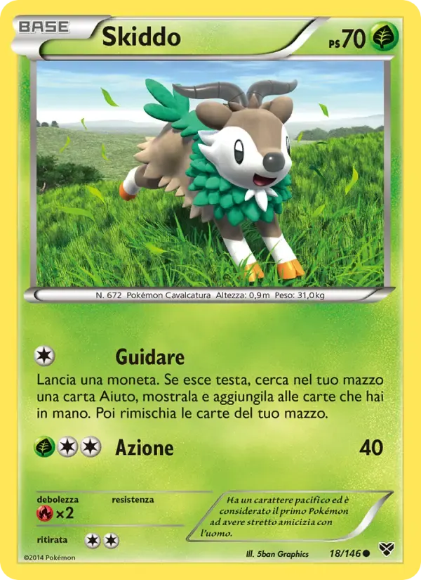 Skiddo — XY 18 Italian Pokémon card