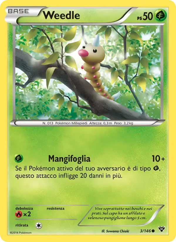 Weedle — XY 3 Italian Pokémon card