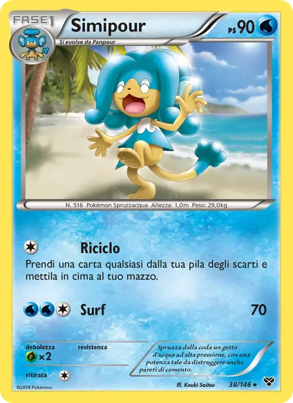 Simipour — XY 38 Italian Pokémon card