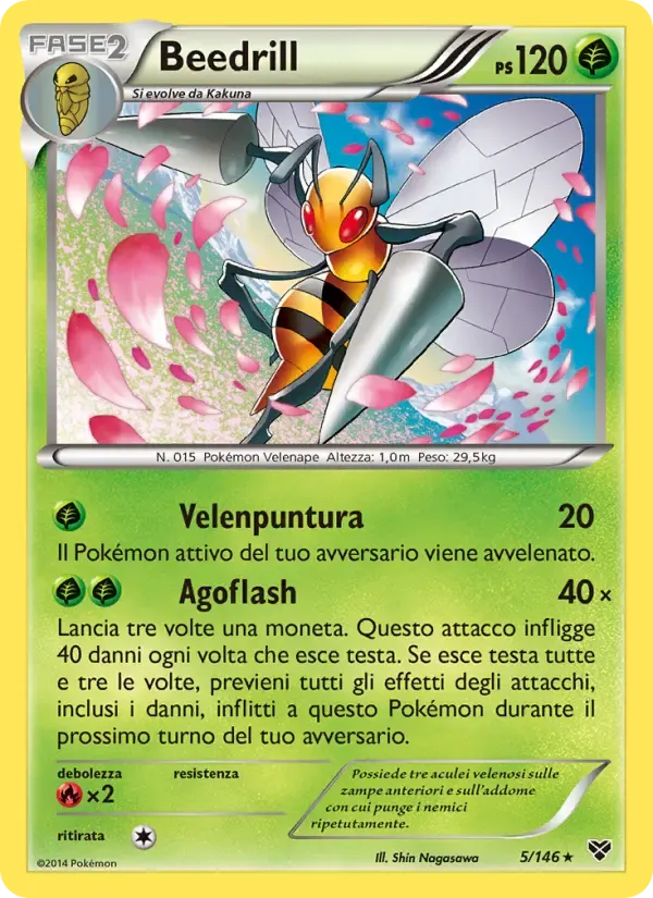 Beedrill — XY 5 Italian Pokémon card