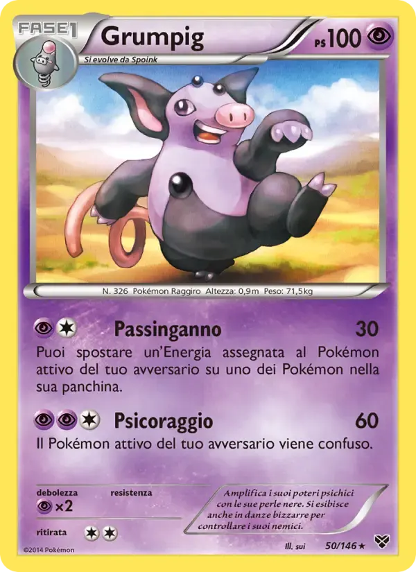 Grumpig — XY 50 Italian Pokémon card