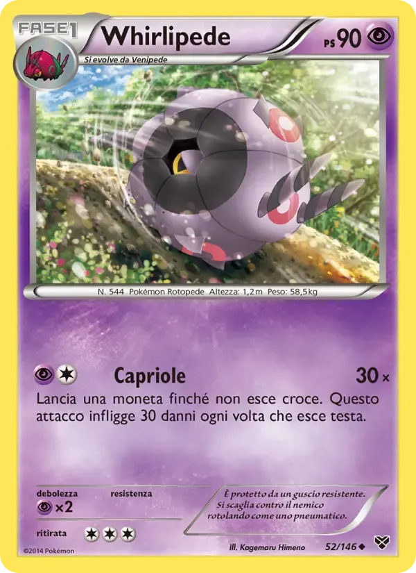 Whirlipede — XY 52 Italian Pokémon card