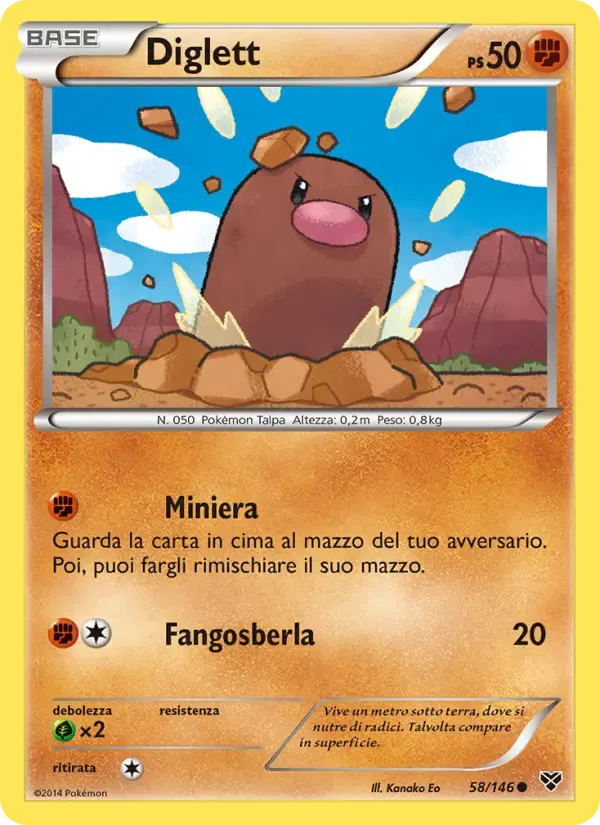 Diglett — XY 58 Italian Pokémon card