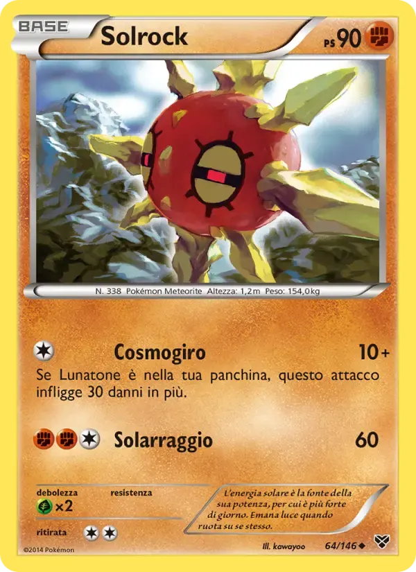 Solrock — XY 64 Italian Pokémon card