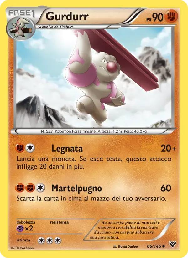 Gurdurr — XY 66 Italian Pokémon card