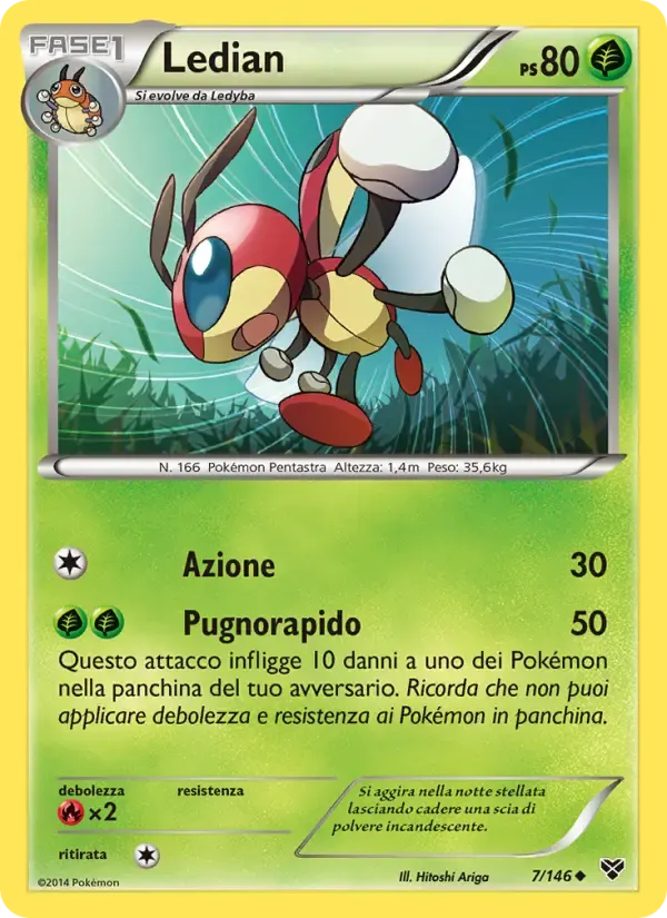Ledian — XY 7 Italian Pokémon card