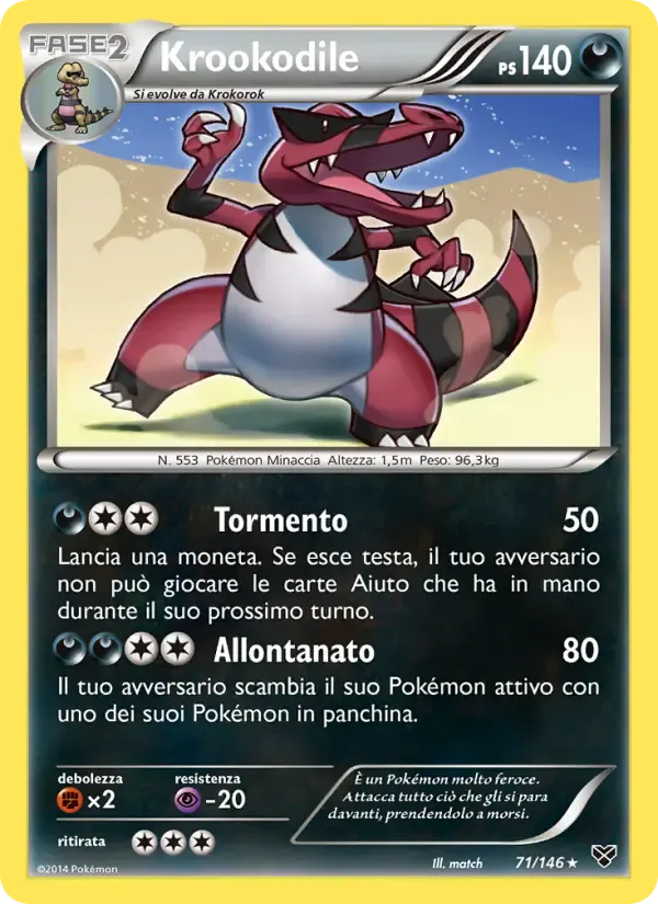 Krookodile — XY 71 Italian Pokémon card