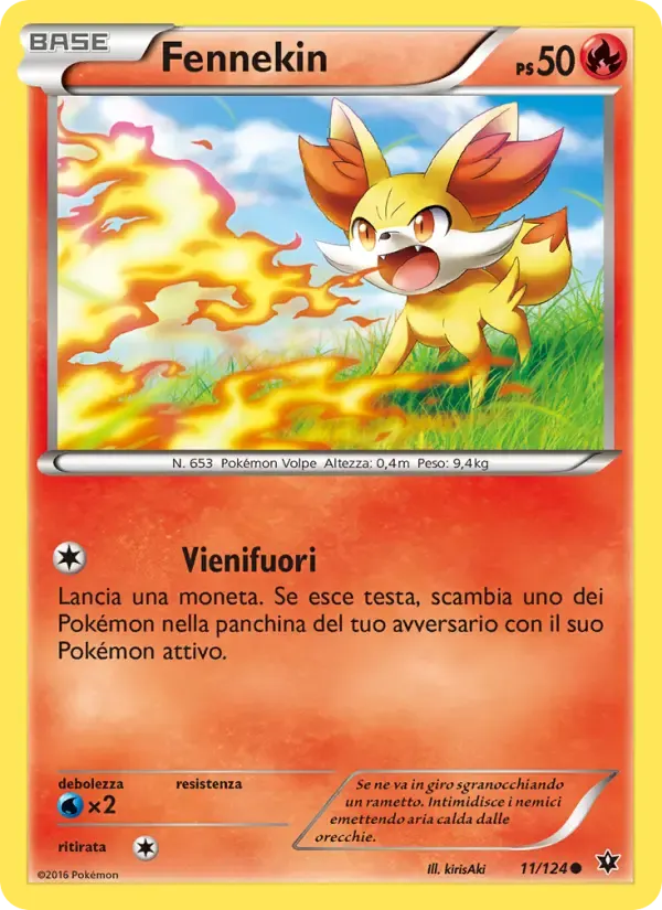 Fennekin — Destini Incrociati 11 Italian Pokémon card