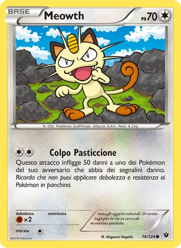 Meowth — Destini Incrociati 74 Italian Pokémon card