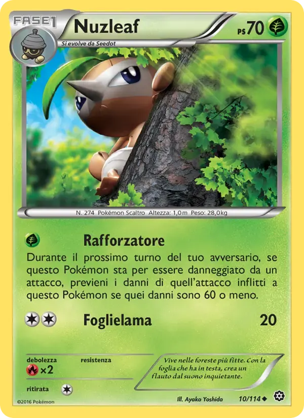 Nuzleaf — Vapori Accesi 10 Italian Pokémon card