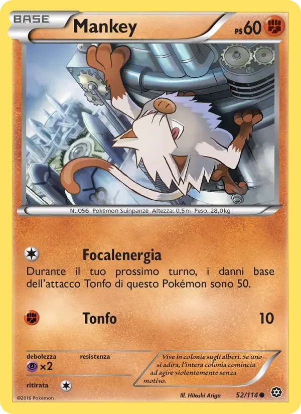 Mankey — Vapori Accesi 52 Italian Pokémon card