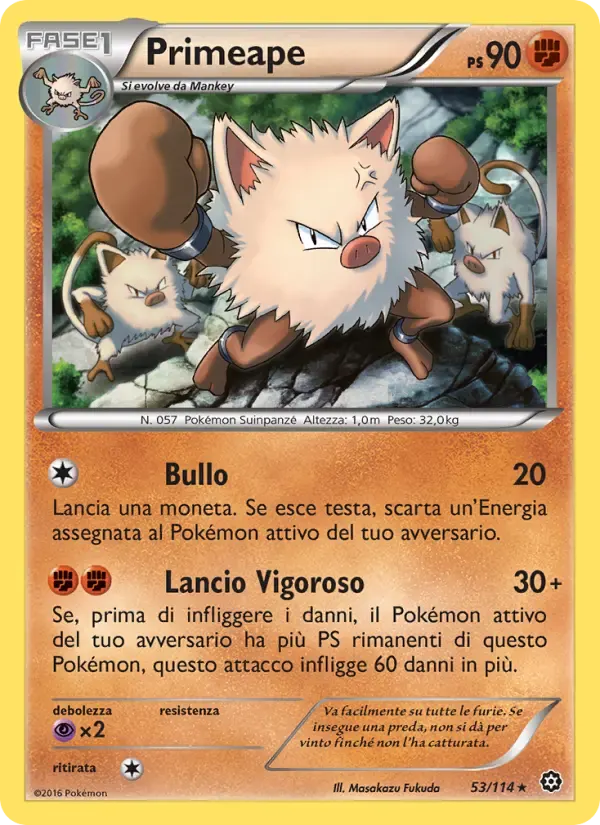 Primeape — Vapori Accesi 53 Italian Pokémon card