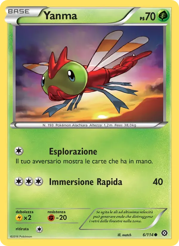 Yanma — Vapori Accesi 6 Italian Pokémon card