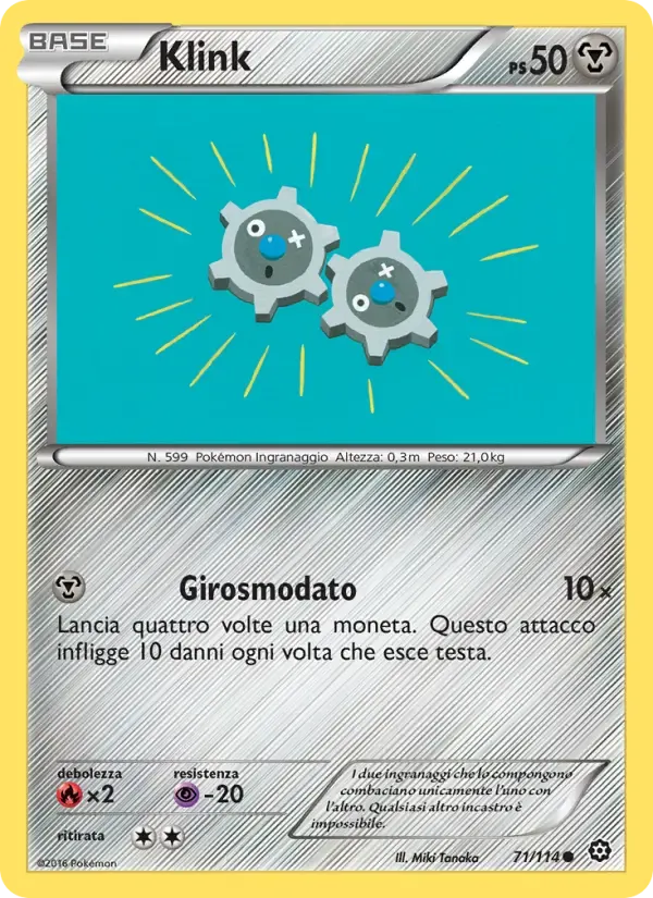 Klink — Vapori Accesi 71 Italian Pokémon card