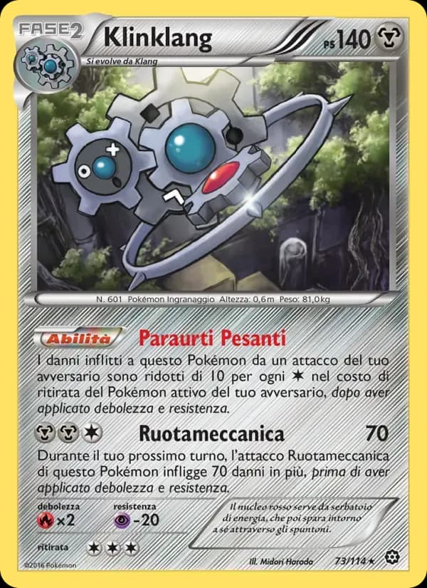 Klinklang — Vapori Accesi 73 Italian Pokémon card