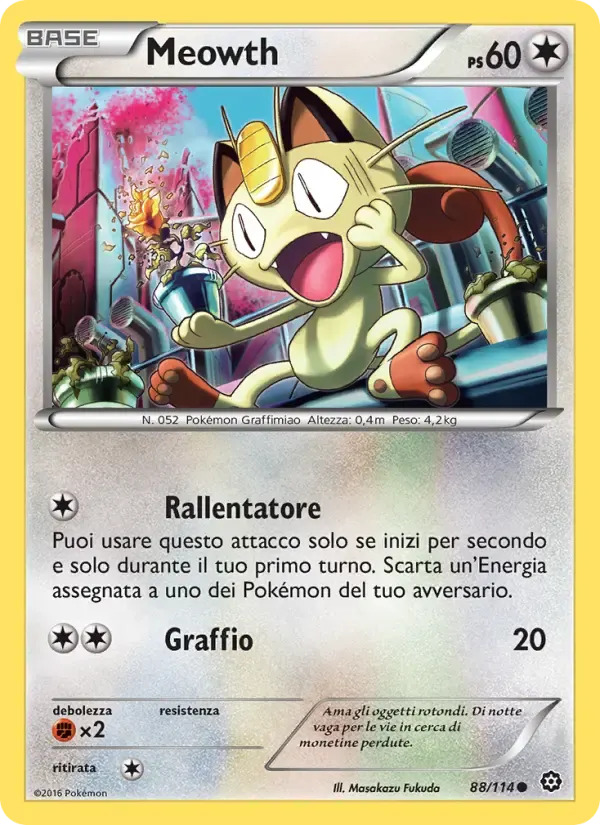 Meowth — Vapori Accesi 88 Italian Pokémon card