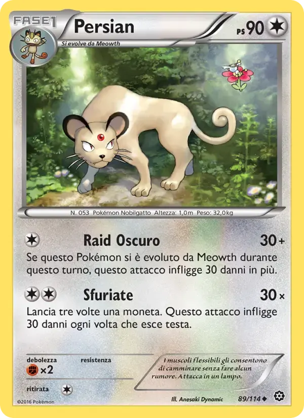 Persian — Vapori Accesi 89 Italian Pokémon card