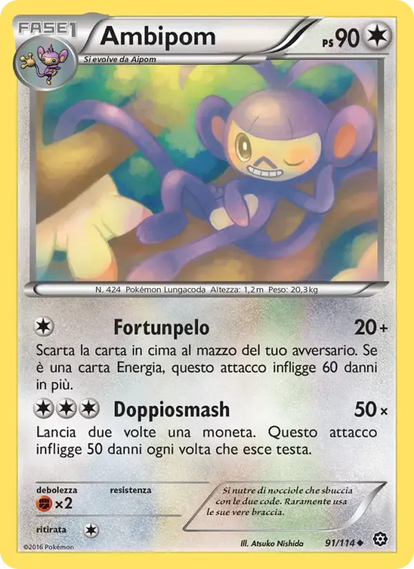 Ambipom — Vapori Accesi 91 Italian Pokémon card