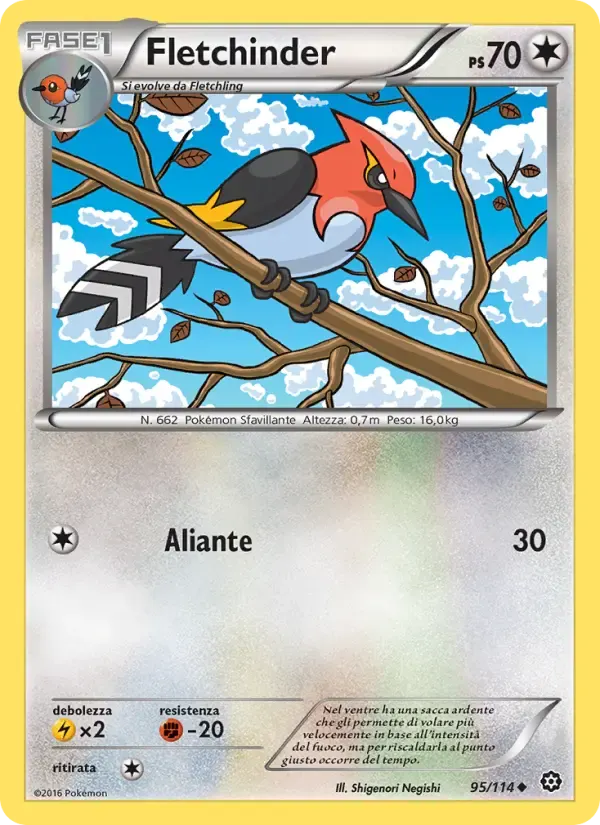 Fletchinder — Vapori Accesi 95 Italian Pokémon card