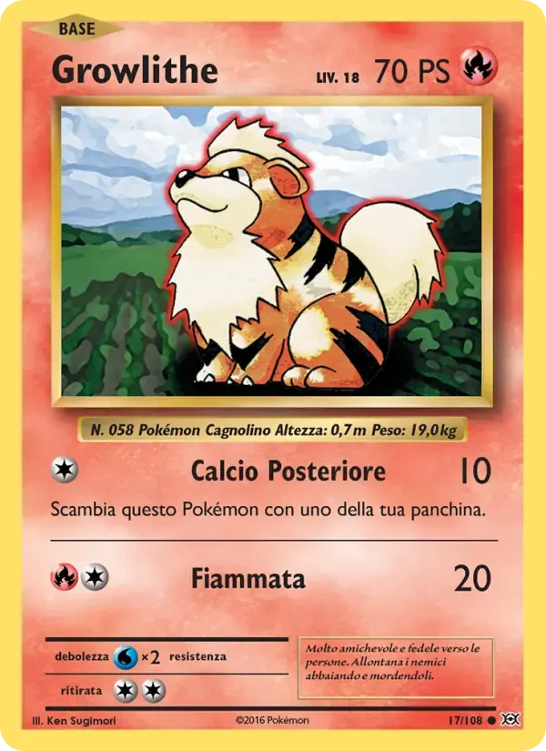 Growlithe — Evoluzioni 17 Italian Pokémon card