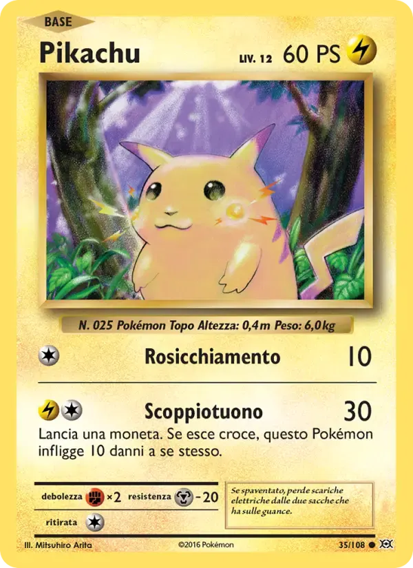 Pikachu — Evoluzioni 35 Italian Pokémon card