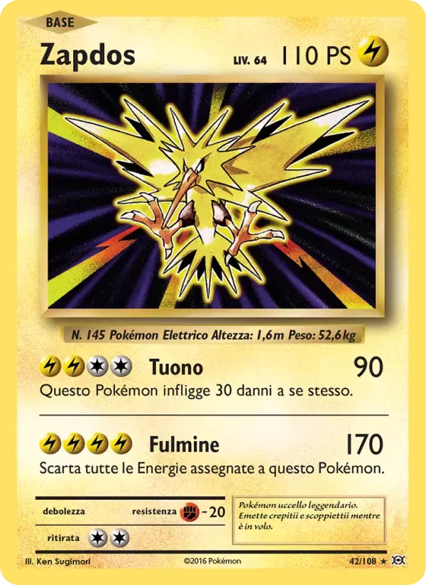 Zapdos — Evoluzioni 42 Italian Pokémon card