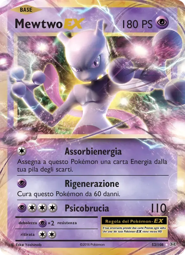 Mewtwo EX — Evoluzioni 52 Italian Pokémon card