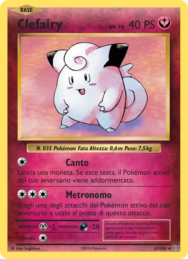 Clefairy — Evoluzioni 63 Italian Pokémon card
