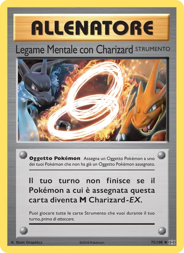 Legame Mentale con Charizard — Evoluzioni 75 Italian Pokémon card