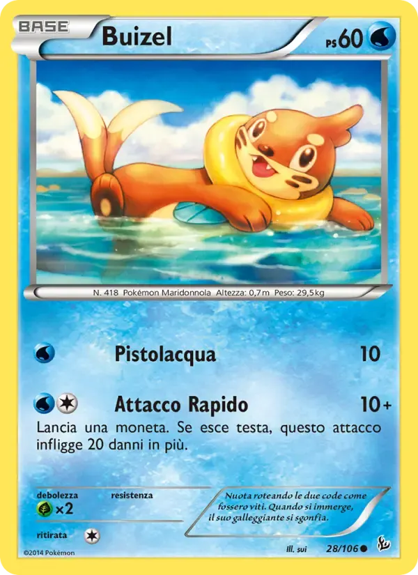 Buizel — Fuoco Infernale 28 Italian Pokémon card