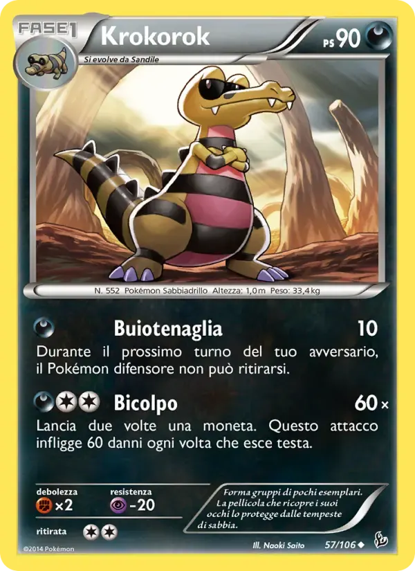 Krokorok — Fuoco Infernale 57 Italian Pokémon card