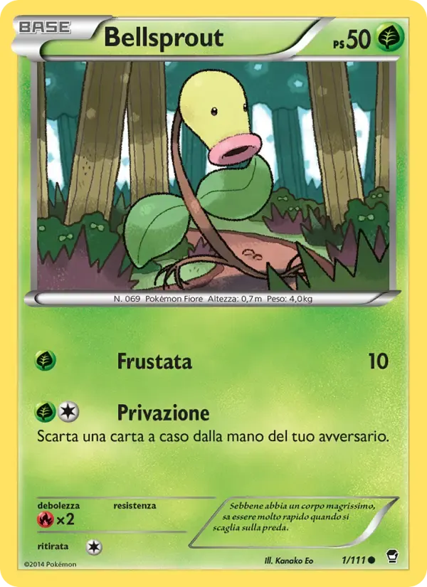 Bellsprout — Colpi Furiosi 1 Italian Pokémon card
