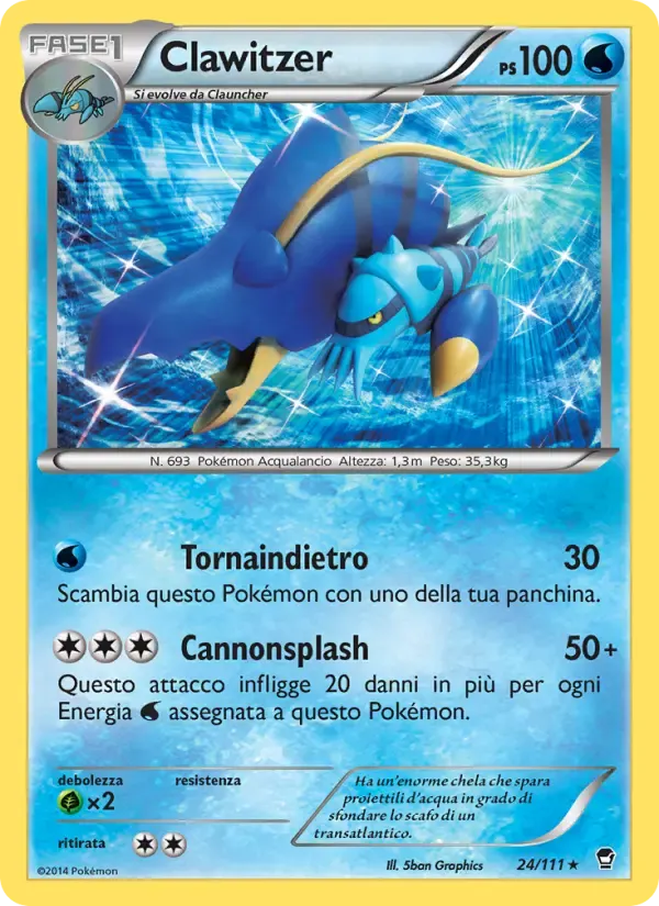 Clawitzer — Colpi Furiosi 24 Italian Pokémon card