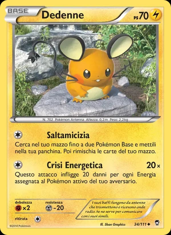 Dedenne — Colpi Furiosi 34 Italian Pokémon card