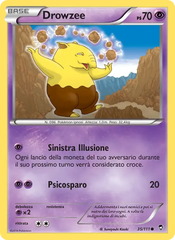 Drowzee — Colpi Furiosi 35 Italian Pokémon card