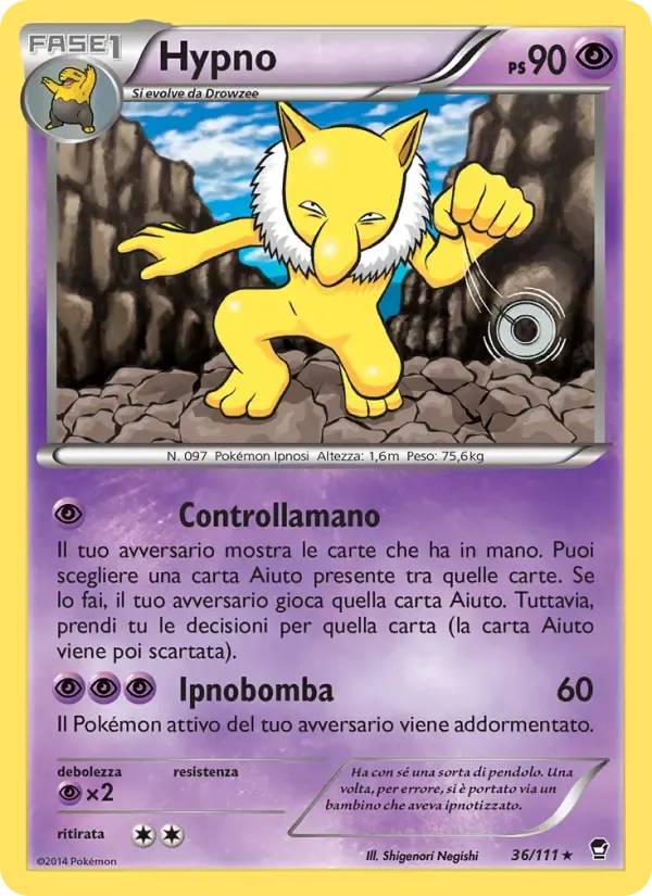 Hypno — Colpi Furiosi 36 Italian Pokémon card
