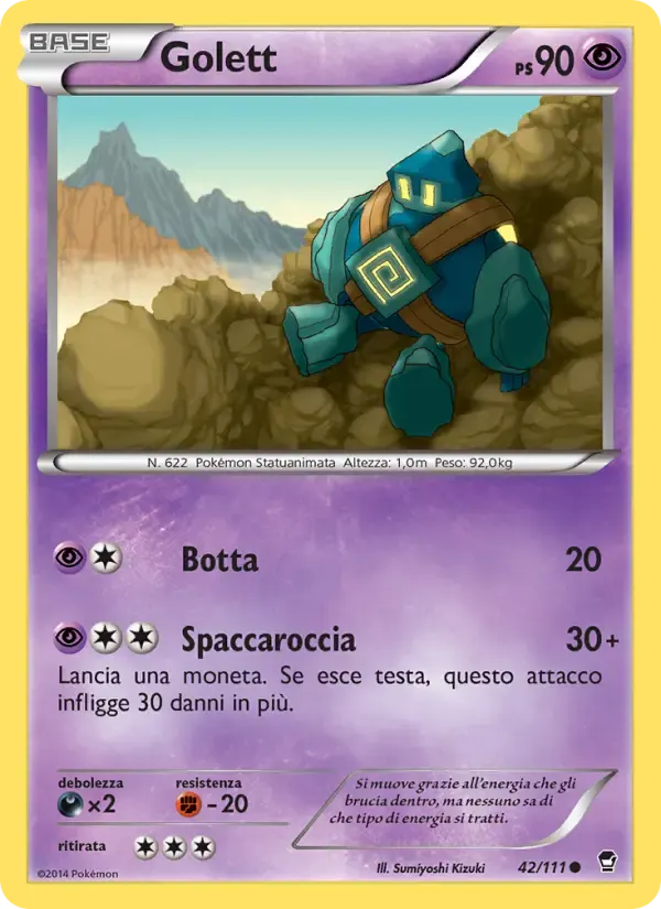 Golett — Colpi Furiosi 42 Italian Pokémon card